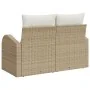 Sofá de jardín de 2 plazas con almacenamiento y cojines de ratán beige y crema von , Outdoor-Sofas - Ref: Foro24-42006746, Pr...