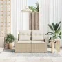 Sofá de jardín de 2 plazas con almacenamiento y cojines de ratán beige y crema von , Outdoor-Sofas - Ref: Foro24-42006746, Pr...