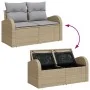 Sofá de Jardín de 2 Plazas con Almacenamiento y Cojines Beige Poliratán | Foro24.es | Tu tienda online para hogar, jardín y más Foro24.es