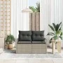 Sofá de jardín de 2 plazas con almacenamiento y cojines de ratán gris | Foro24.es | Tu tienda online para hogar, jardín y más Foro24.es