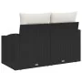 Sofá de jardín de 2 plazas con cojines negro de polirratán by , Outdoor sofas - Ref: Foro24-42006772, Price: 164,40 €, Discou...