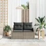 Sofá de jardín de 2 plazas con cojines de en ratán gris by , Outdoor sofas - Ref: Foro24-42006774, Price: 171,74 €, Discount:...