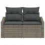 Sofá de jardín de 2 plazas con cojines de en ratán gris by , Outdoor sofas - Ref: Foro24-42006774, Price: 171,74 €, Discount:...