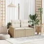 Sofá de jardín de 2 plazas con cojines Beige de ratán sintético by , Outdoor sofas - Ref: Foro24-42006776, Price: 172,81 €, D...