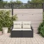 Sofá de jardín de 2 plazas con almacenamiento y cojines de ratán negro von , Outdoor-Sofas - Ref: Foro24-42006782, Preis: 182...