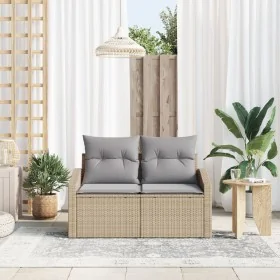 Sofá de Jardín de 2 Plazas con Almacenamiento y Cojines Beige de Poliratán von , Outdoor-Sofas - Ref: Foro24-42006785, Preis:...