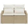Sofá de jardín de 2 plazas con almacenamiento y cojines beige de ratán von , Outdoor-Sofas - Ref: Foro24-42006786, Preis: 192...