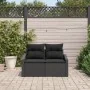 Sofá de jardín de 2 plazas con almacenamiento y cojines Negro Poliratán by , Outdoor sofas - Ref: Foro24-42006791, Price: 184...