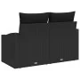 Sofá de jardín de 2 plazas con almacenamiento y cojines Negro Poliratán by , Outdoor sofas - Ref: Foro24-42006791, Price: 184...