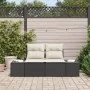 Sofá de jardín de 2 plazas con cojines negro ratán polietileno by , Outdoor sofas - Ref: Foro24-42006792, Price: 185,66 €, Di...