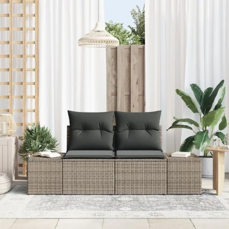 Sofá de Jardín de 2 Plazas con Cojines Gris Poliratán by , Outdoor sofas - Ref: Foro24-42006794, Price: 192,03 €, Discount: -5%%