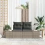 Sofá de Jardín de 2 Plazas con Cojines Gris Poliratán by , Outdoor sofas - Ref: Foro24-42006794, Price: 192,03 €, Discount: -5%%