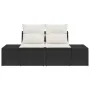 Sofá de jardín de 2 plazas con cojines negro ratán polietileno by , Outdoor sofas - Ref: Foro24-42006792, Price: 185,66 €, Di...