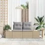 Sofá de Jardín de 2 Plazas con Cojines Beige de Poliratán | Foro24.es | Tu tienda online para hogar, jardín y más Foro24.es