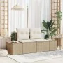 Sofá de jardín de 2 plazas con cojines beige de ratán by , Outdoor sofas - Ref: Foro24-42006796, Price: 193,33 €, Discount: %