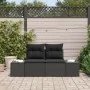 Sofá de Jardín de 2 Plazas con Cojines Negro Poliratán by , Outdoor sofas - Ref: Foro24-42006801, Price: 187,88 €, Discount: ...