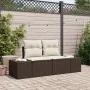Sofá de jardín de 2 plazas con almacenamiento y cojines Marrón Rattan Sintético de , Sofás de exterior - Ref: Foro24-42006803...