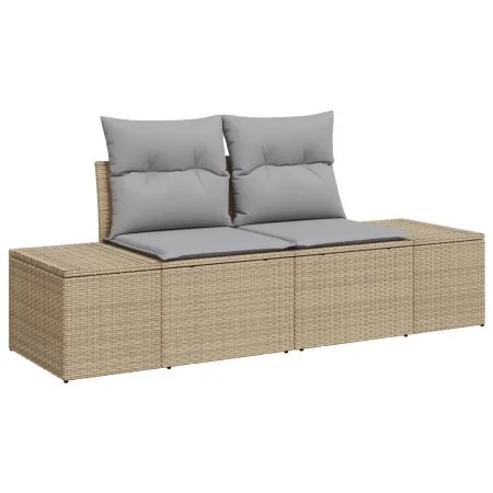 Sofá de Jardín de 2 Plazas con Almacenamiento y Cojines Beige Poliratán by , Outdoor sofas - Ref: Foro24-42006805, Price: 217...