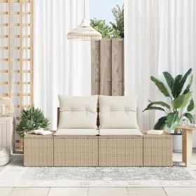Sofá de Jardín de 2 Plazas con Almacenamiento y Cojines Beige Poliratán de , Sofás de exterior - Ref: Foro24-42006806, Precio...