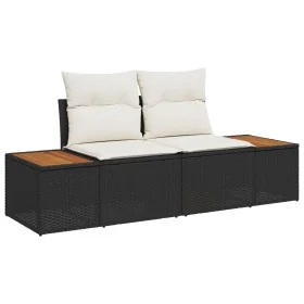 Sofá de Jardín de 2 Plazas con Cojines Negros de Poliratán by , Outdoor sofas - Ref: Foro24-42006812, Price: 199,70 €, Discou...