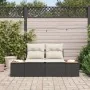 Sofá de Jardín de 2 Plazas con Cojines Negros de Poliratán by , Outdoor sofas - Ref: Foro24-42006812, Price: 199,70 €, Discou...