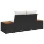 Sofá de Jardín de 2 Plazas con Cojines Negros de Poliratán by , Outdoor sofas - Ref: Foro24-42006812, Price: 199,70 €, Discou...