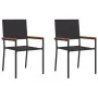 Sillas de Jardín Apilables con Cojines - Set de 2 Piezas en Ratán Poli Negro | Foro24.es | Tu tienda online para hogar, jardín y más Foro24.es