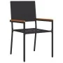 Sillas de Jardín Apilables con Cojines - Set de 2 Piezas en Ratán Poli Negro | Foro24.es | Tu tienda online para hogar, jardín y más Foro24.es