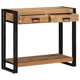 Mesa Consola Negra 90x33x75 cm de Madera Maciza
