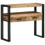 Mesas Auxiliares Negras 90x33x75 cm de Madera Maciza de Mango y Metal | Foro24.es | Tu tienda online para hogar, jardín y más Foro24.es