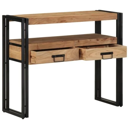 Mesa de Consola Negra 90x33x75 cm de Madera Maciza de Acacia y Metal von , Seitentische - Ref: Foro24-4102743, Preis: 194,57 ...