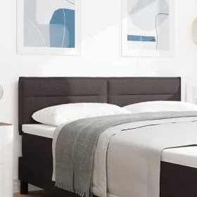 Cabecero diseño Lines marrón oscuro 160 cm tela