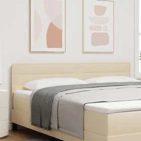 Cabecero Diseño de Líneas Crema 180 cm Tela