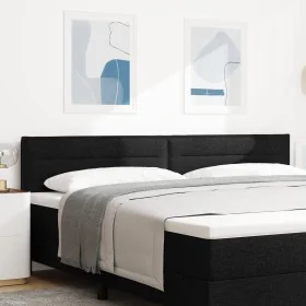 Cabezal Diseño de Líneas Negro 200 cm Tela