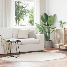 Alfombra de Área Crema 140x200 cm Poliéster Antideslizante by , Rugs - Ref: Foro24-4103722, Price: 74,48 €, Discount: %