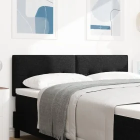 Cabezal con botones tapizado en negro de 160 cm de , Cabeceros y pies de cama - Ref: Foro24-42007165, Precio: 71,18 €, Descue...