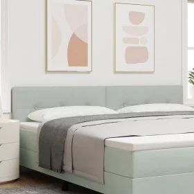 Cabecera VidaXL Acolchada Gris Claro de 200 cm en Terciopelo de , Cabeceros y pies de cama - Ref: Foro24-42007196, Precio: 80...