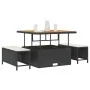 Conjunto de Comedor de Jardín de 3 Piezas con Cojines Negros de Poliratán y Acacia | Foro24.es | Tu tienda online para hogar, jardín y más Foro24.es