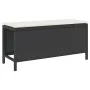 Conjunto de Comedor de Jardín de 3 Piezas con Cojines Negros de Poliratán y Acacia | Foro24.es | Tu tienda online para hogar, jardín y más Foro24.es