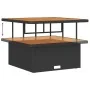 Conjunto de Comedor de Jardín de 3 Piezas con Cojines Negros de Poliratán y Acacia | Foro24.es | Tu tienda online para hogar, jardín y más Foro24.es