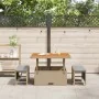 Conjunto de Comedor de Jardín de 3 Piezas con Cojines Beige de Ratán Polímero y Acacia | Foro24.es | Tu tienda online para hogar, jardín y más Foro24.es