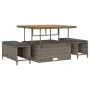 Conjunto de Comedor de Jardín de 3 Piezas con Cojines en Gris de Poliratán y Acacia | Foro24.es | Tu tienda online para hogar, jardín y más Foro24.es