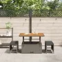 Conjunto de Comedor de Jardín de 3 Piezas con Cojines en Gris de Poliratán y Acacia | Foro24.es | Tu tienda online para hogar, jardín y más Foro24.es