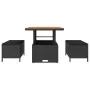 Conjunto de Comedor de Jardín de 3 Piezas con Cojines Negro de Ratán de Poliéster y Acacia | Foro24.es | Tu tienda online para hogar, jardín y más Foro24.es