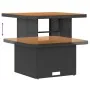 Conjunto de Comedor de Jardín de 3 Piezas con Cojines Negro de Ratán de Poliéster y Acacia | Foro24.es | Tu tienda online para hogar, jardín y más Foro24.es