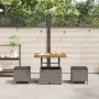 Conjunto de Comedor de Jardín de 3 Piezas con Cojines Gris de Poliratán y Acacia | Foro24.es | Tu tienda online para hogar, jardín y más Foro24.es