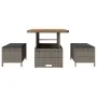 Conjunto de Comedor de Jardín de 3 Piezas con Cojines Gris de Poliratán y Acacia | Foro24.es | Tu tienda online para hogar, jardín y más Foro24.es