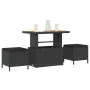 Conjunto de Comedor de Jardín de 3 Piezas con Cojines Negro de Poliratán y Acacia | Foro24.es | Tu tienda online para hogar, jardín y más Foro24.es