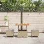 Conjunto de Comedor para Jardín de 3 Piezas con Cojines Beige de Ratán Polímero y Acacia | Foro24.es | Tu tienda online para hogar, jardín y más Foro24.es