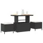 Set de Comedor de Jardín de 3 Piezas con Cojines Negro de Poliratán y Acacia | Foro24.es | Tu tienda online para hogar, jardín y más Foro24.es
